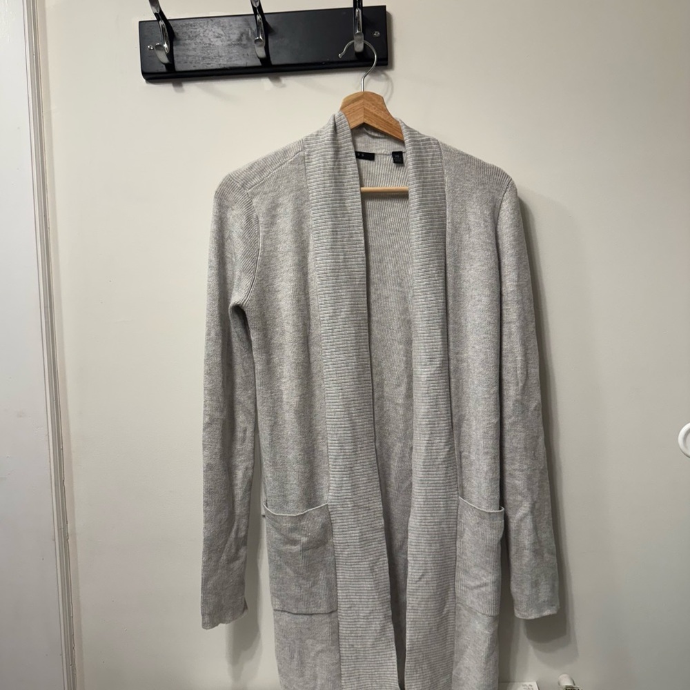 Cyrus Light Gray Open Front Cardigan